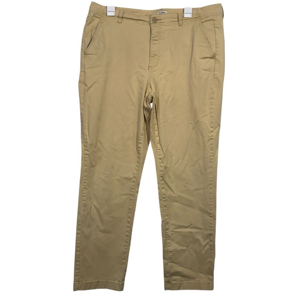 L.L. Bean Favorite Fit Tan Plus Size Straight Leg Pants